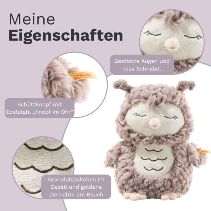 Steiff Kuscheltier Ollie Eule, Süßes Stofftier, Jungen, Mädchen & Babys ab 0 Monaten, Friends, Plüschtier , Beige - Image 5