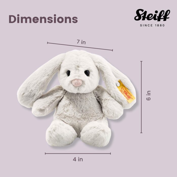 Steiff Hoppie Hase 18 cm hellgrau, Plüschtier Hase mit Schlappohren, Soft Cuddly Friends, flauschiges Stofftierscheln - Image 2