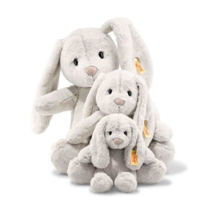 Steiff Hoppie Hase 18 cm hellgrau, Plüschtier Hase mit Schlappohren, Soft Cuddly Friends, flauschiges Stofftierscheln - Image 5